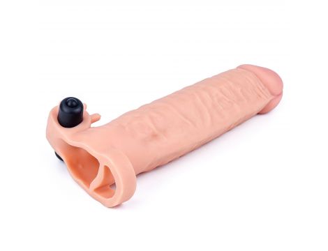 Wibrująca przedłużka na penisa Lovetoy TPE 19 cm - 5