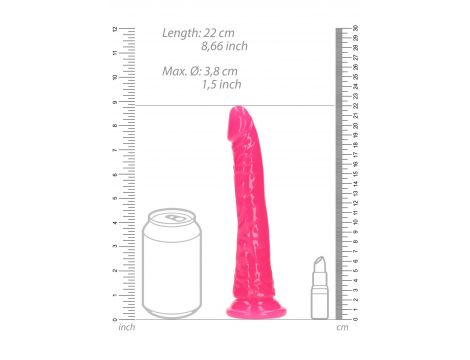 Dildo realistyczne RealRock z przyssawką świecące w ciemności 20 cm - 7