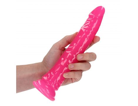 Dildo realistyczne slim z przyssawką RealRock świecące w ciemności 22,5 cm - 6