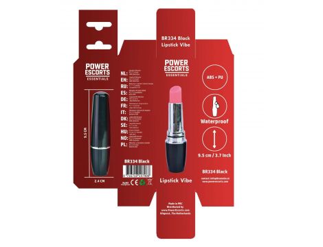 Dyskretny mini wibrator szminka Power Escorts czarny 9.5 cm - 18
