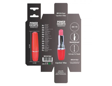 Mini wibrator szminkowy Power Escorts czerwony 9,5 cm - 15