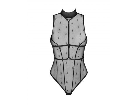 Transparentne body z czarną uprzężą Obsessive Anniverse Special 2XL/3XL - 6