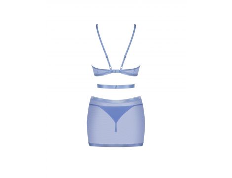 Transparentna błękitna sukienka Shaderi z stringami Obsessive M/L - 4