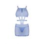 Transparentna błękitna sukienka Shaderi z stringami Obsessive M/L - 4