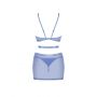 Transparentna błękitna sukienka Shaderi z stringami Obsessive M/L - 5