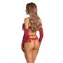 Obsessive Rossay Red komplet czteroczęściowy otwarty czerwony L/XL - 3