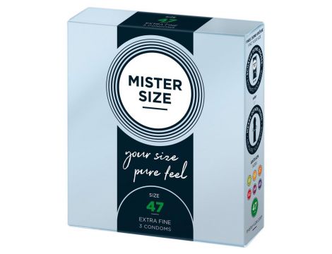 MISTER SIZE 47mm Condoms 3pcs Natural - 2