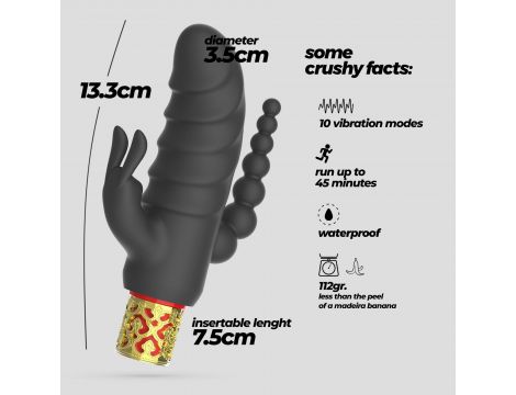 Mini wibrator Crushious Romanov z silikonową nakładką 13 cm - 9