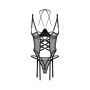 Gorset Dominna z otwartymi miseczkami i stringi Obsessive L/XL - 6