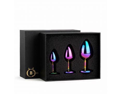 Zestaw korków analnych ze stali nierdzewnej multicolor B Series HeavyFun - 8