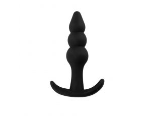 Korek analny koralikowy silikonowy Fantasy czarny 9 cm
