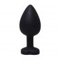 Silikonowy korek analny Fantasy czarny z sercem i diamentem 8 cm - 3