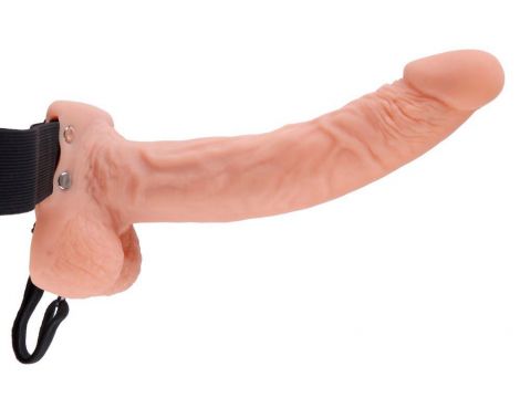 FETISH FANTASY SERIES 9 INCH HOLLOW STRAP-ON WITH BALLS LIGHT - 2