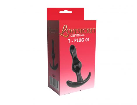 Korek analny Lovesecret Sensual T Plug 01 czarny 8,5 cm
