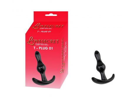 Korek analny Lovesecret Sensual T Plug 01 czarny 8,5 cm - 2