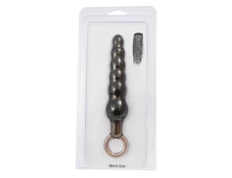 Korek analny z kulkami Worm szary Toyz4lovers