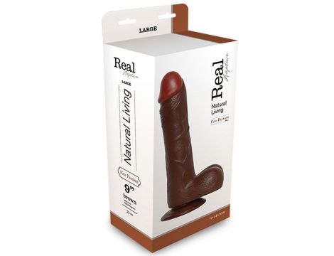 Dildo realistyczne Real Rapture PVC czarny 25 cm - 2