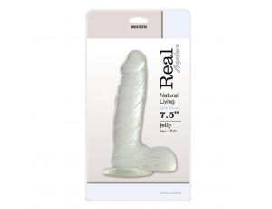 Dildo żelowe Real Rapture przezroczyste 19 cm z przyssawką
