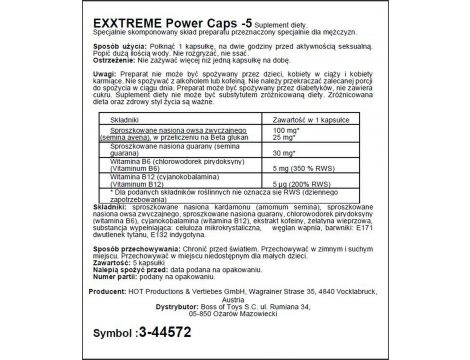 Suplement diety eXXtreme power Hot 5 kapsułek - 2