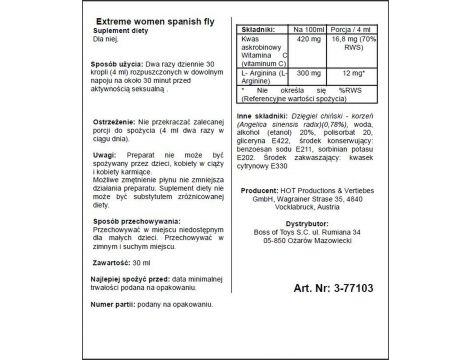 Krople Spain Fly Women Gold dla kobiet 30ml - 2