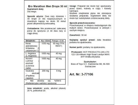 Krople opóźniające dla mężczyzn Marathon Hot 30 ml - 2