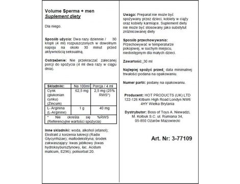 Krople zwiększające objętość spermy Hot 30 ml - 2