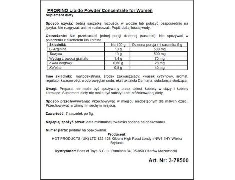 Proszek afrodyzjakowy Prorino Black Line dla kobiet - 2