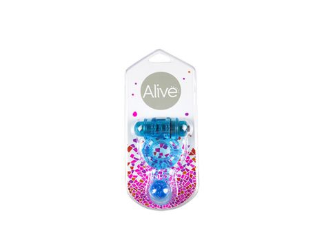 Pierścień wibrujący Alive niebieski TPE 9 cm