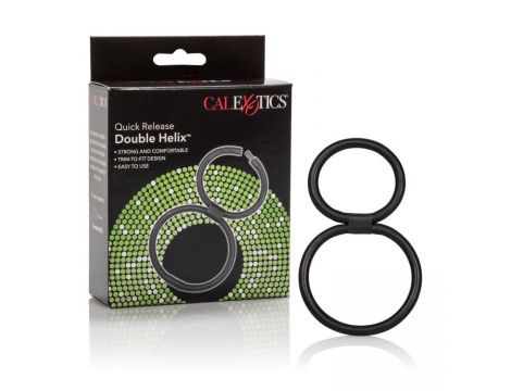 Pierścień erekcyjny gumowy Quick Release Double Helix czarny 6 cm - 8