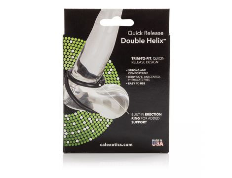 Pierścień erekcyjny gumowy Quick Release Double Helix czarny 6 cm - 10