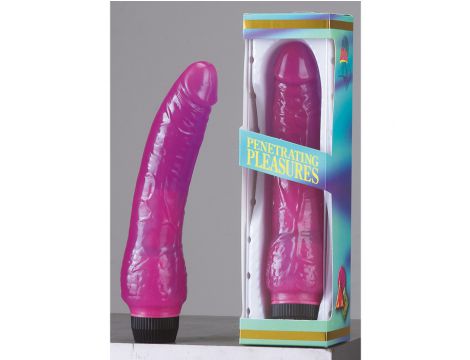 Wibrator żelowy Jelly No.1 fioletowy 21 cm na baterie AA - 5