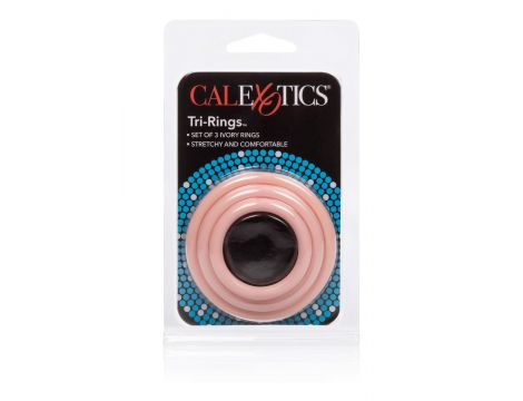 Pierścienie erekcyjne silikonowe TriRings Calexotics jasny odcień skóry - 4