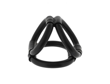 Pierścień erekcyjny z uprzężą Tri Ring Seven Creations czarny