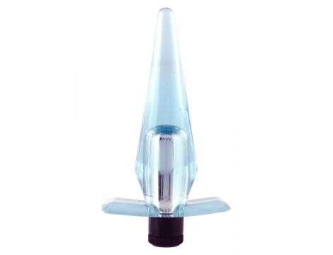 Kompaktowy wibrujący korek analny transparentny 11 cm Seven Creations - 2
