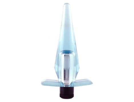 Kompaktowy wibrujący korek analny transparentny 11 cm Seven Creations - 3