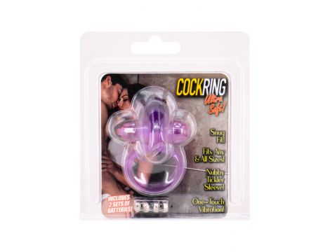 Pierścień wibrujący z uszami króliczymi fioletowy 7.2 cm - 4