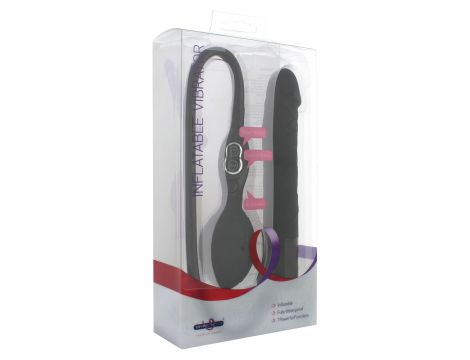 Wibrator realistyczny nadmuchiwany czarny 74 cm - 2