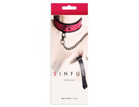Obroża z smyczą Sinful różowa NS Novelties - 4