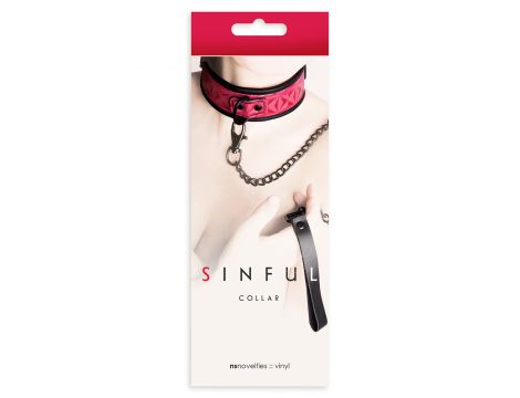 Obroża z smyczą Sinful różowa NS Novelties - 3