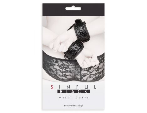 Kajdanki neoprenowe NS Novelties czarne 26 cm - 3