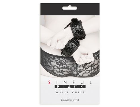 Kajdanki neoprenowe NS Novelties czarne 26 cm - 4