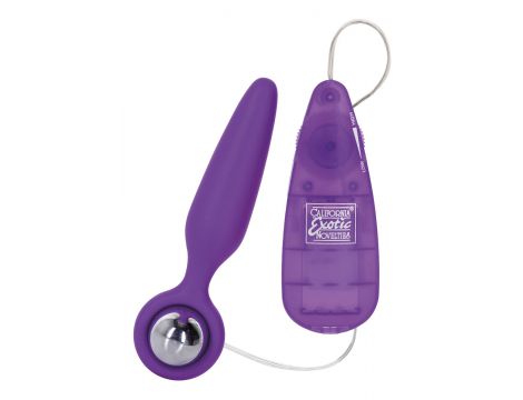 Wibrujący korek analny Booty Call Booty Glider fioletowy 9.5 cm - 2