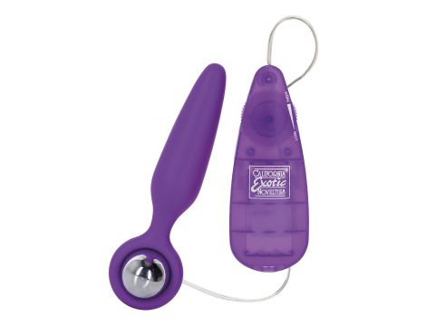 Wibrujący korek analny Booty Call Booty Glider fioletowy 9.5 cm - 3