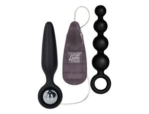 Korek analny wibrujący silikonowy Calexotics czarny 9,5 cm
