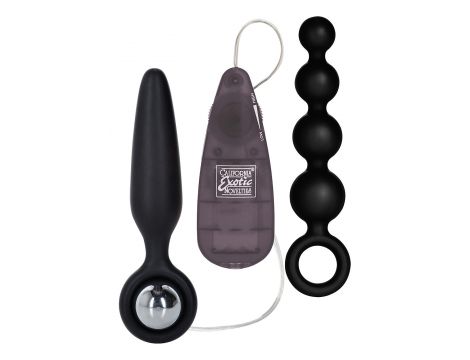 Korek analny wibrujący silikonowy Calexotics czarny 9,5 cm