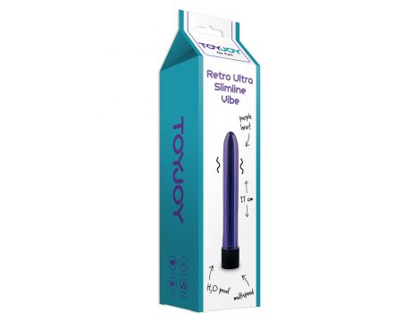 Wibrator ultra smukły ToyJoy Retro fioletowy wodoodporny - 3