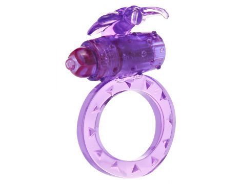 Pierścień erekcyjny wibrujący ToyJoy motyl fioletowy 3 cm