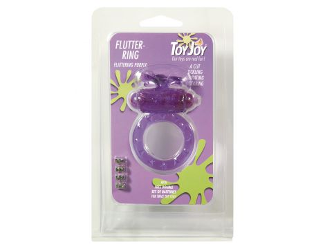 Pierścień erekcyjny wibrujący ToyJoy motyl fioletowy 3 cm - 2