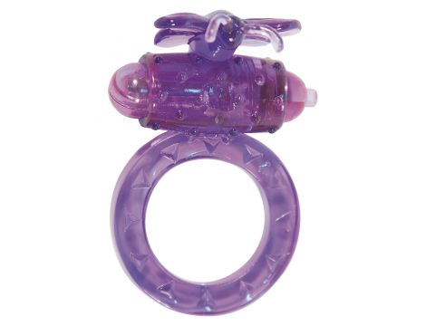 Pierścień erekcyjny wibrujący ToyJoy motyl fioletowy 3 cm - 5