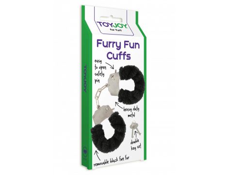 Kajdanki z futerkiem ToyJoy czarne - 2